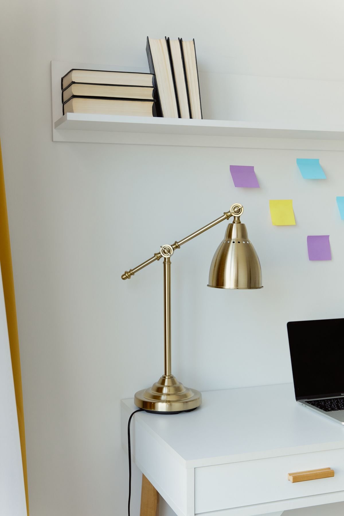 An elegant desk lamp providing warm task lighting