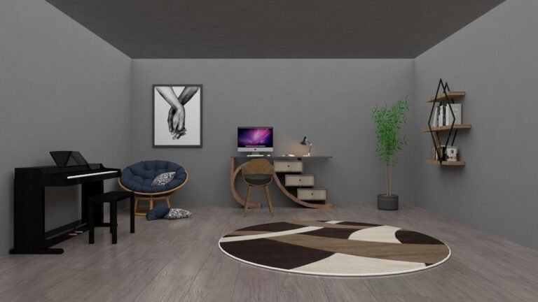 An affordable home office setup in a small space