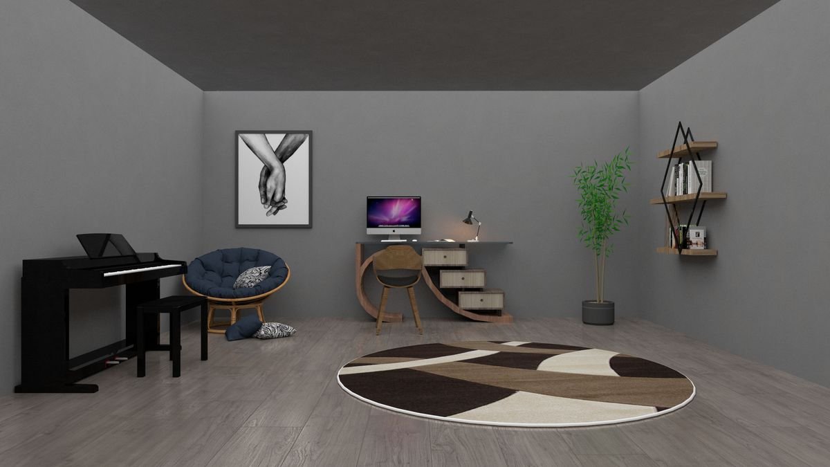 An affordable home office setup in a small space