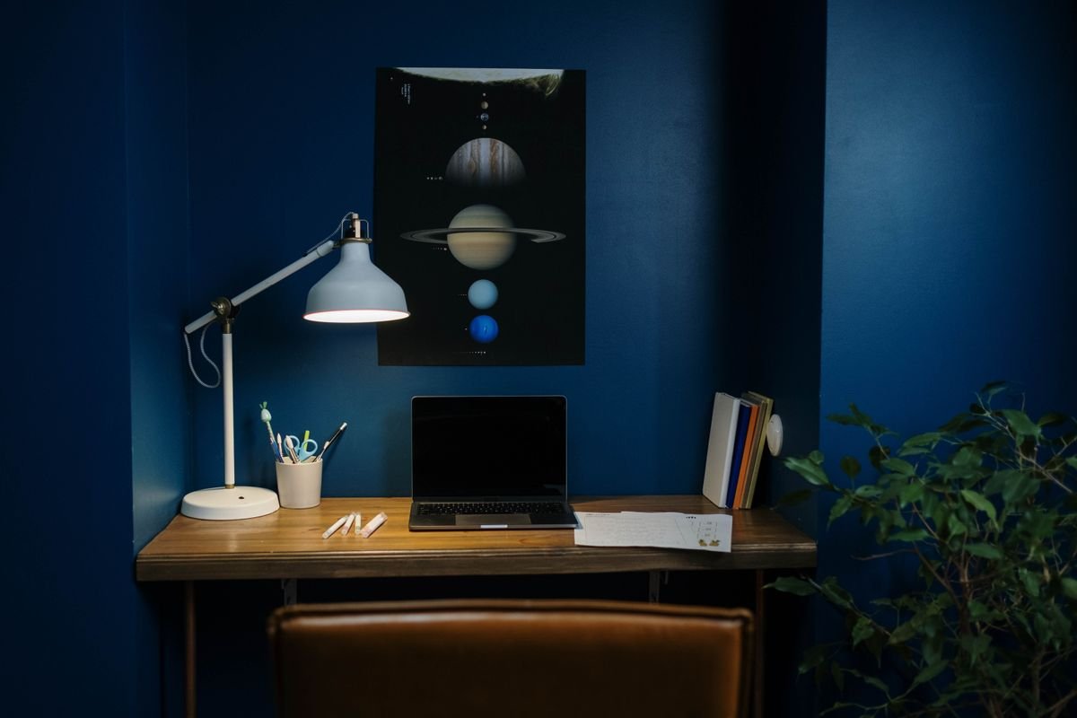 Modern small home office interior